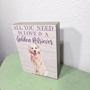 Golden Retriever Dog Love Shelf Sitter Wall Art